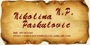 Nikolina Paskulović vizit kartica